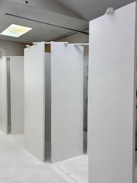 GDPD’s off-site spray booth for door painting